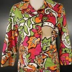 Draper's & Damon's Floral Multicolor Women's Jacket Size Medium